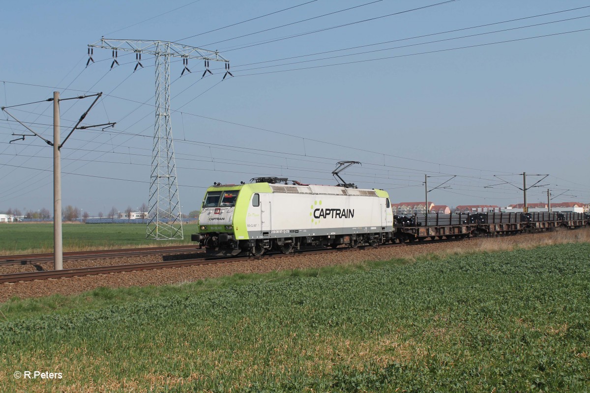 185 507-1 alias 185 CL 007 Sir Rainer mit Stahlzug bei Borsdorf bei Leipzig. 29.03.14 