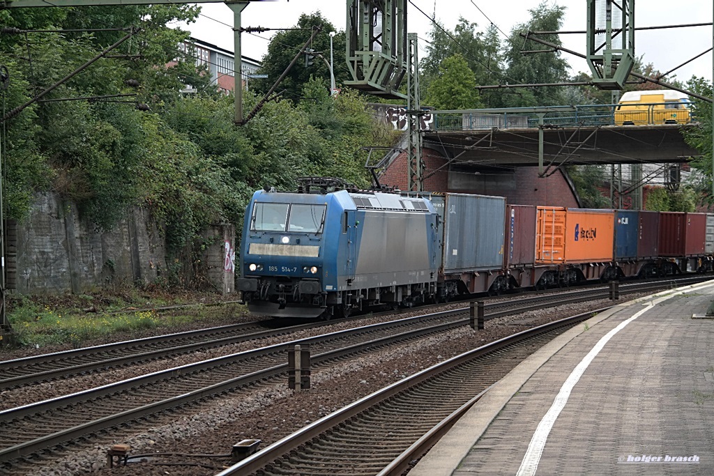 185 514-7 ist mit einen intermodal am 20.09.13 durch hh-harburg gefahren