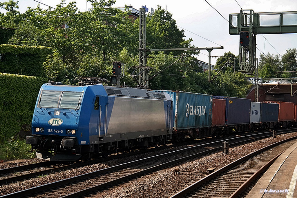 185 522-0 zog einen schachtelzug durch hh-harburg,datum 01.08.14