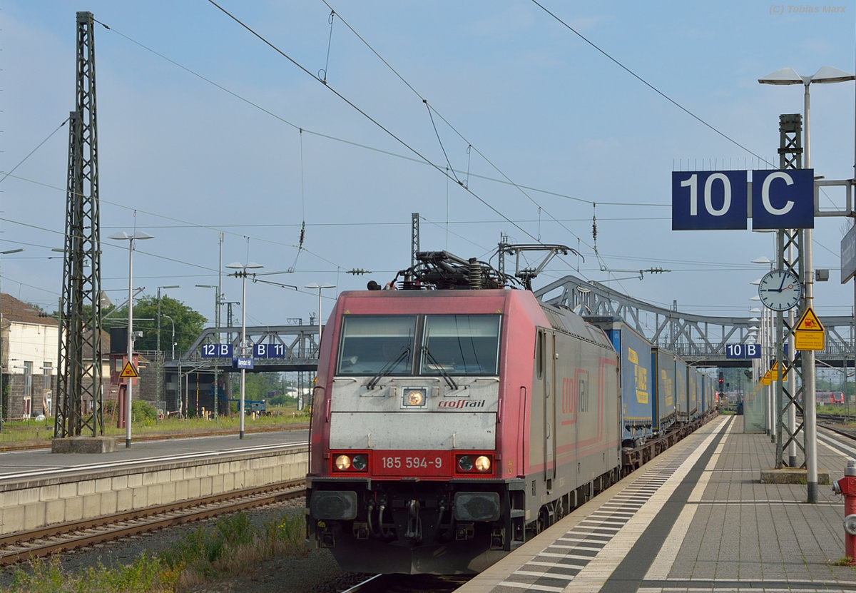 185 594 bei der Durchfahrt durch Darmstadt Hbf am 05.06.2016