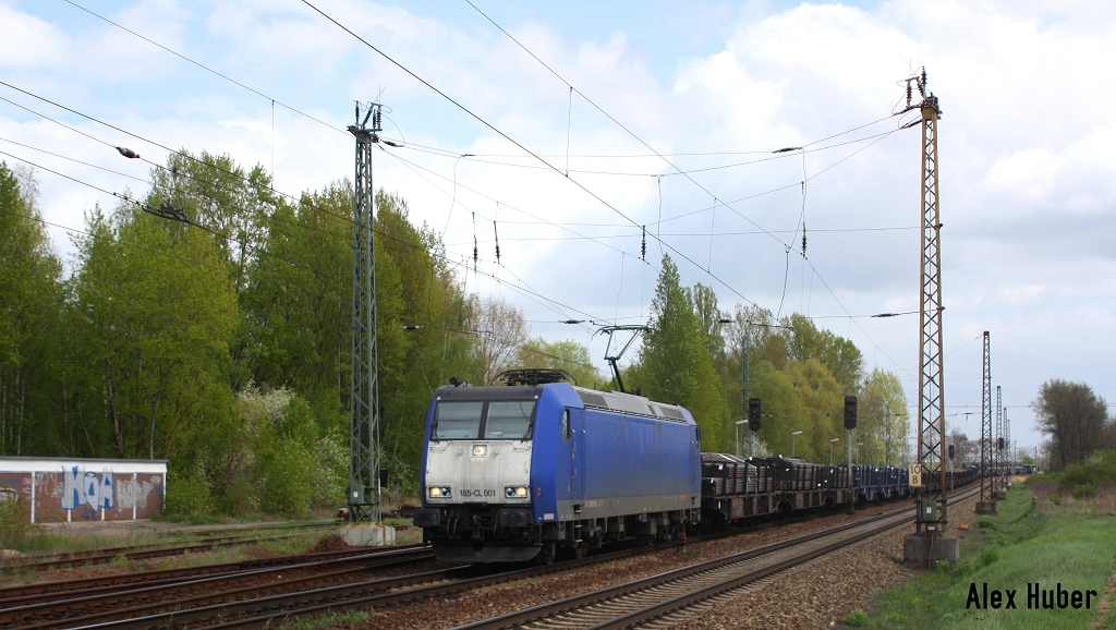 185-CL 001 (185 501) mit G�terzug kommend aus Sch�nefeld ri Mockau im Bf Leipzig-Thekla