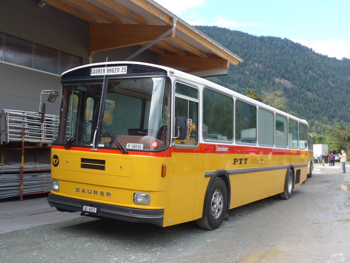 (185'000) - Gloor, Staufen - AG 6013 - Saurer/Hess (ex ALMAT, Tagelswangen; ex P 26'516) am 16. September 2017 in Cazis, Bndner Arena