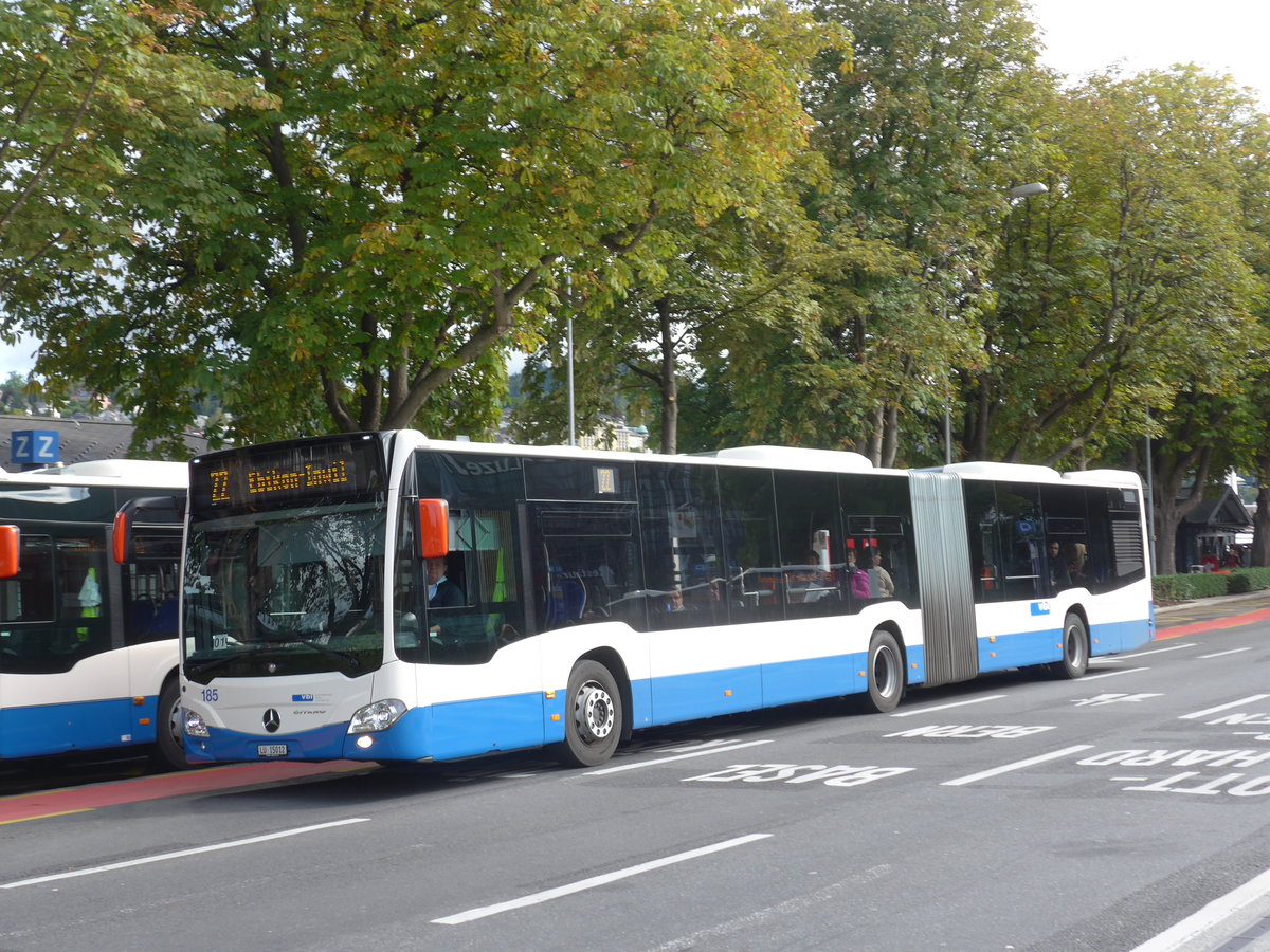 (185'173) - VBL Luzern - Nr. 185/LU 15'012 - Mercedes am 18. September 2017 beim Bahnhof Luzern