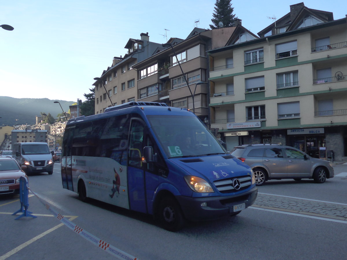 (185'453) - Hispano Andorrana, Andorra la Vella - K5873 - Mercedes am 28. September 2017 in La Massana, Les Entrades