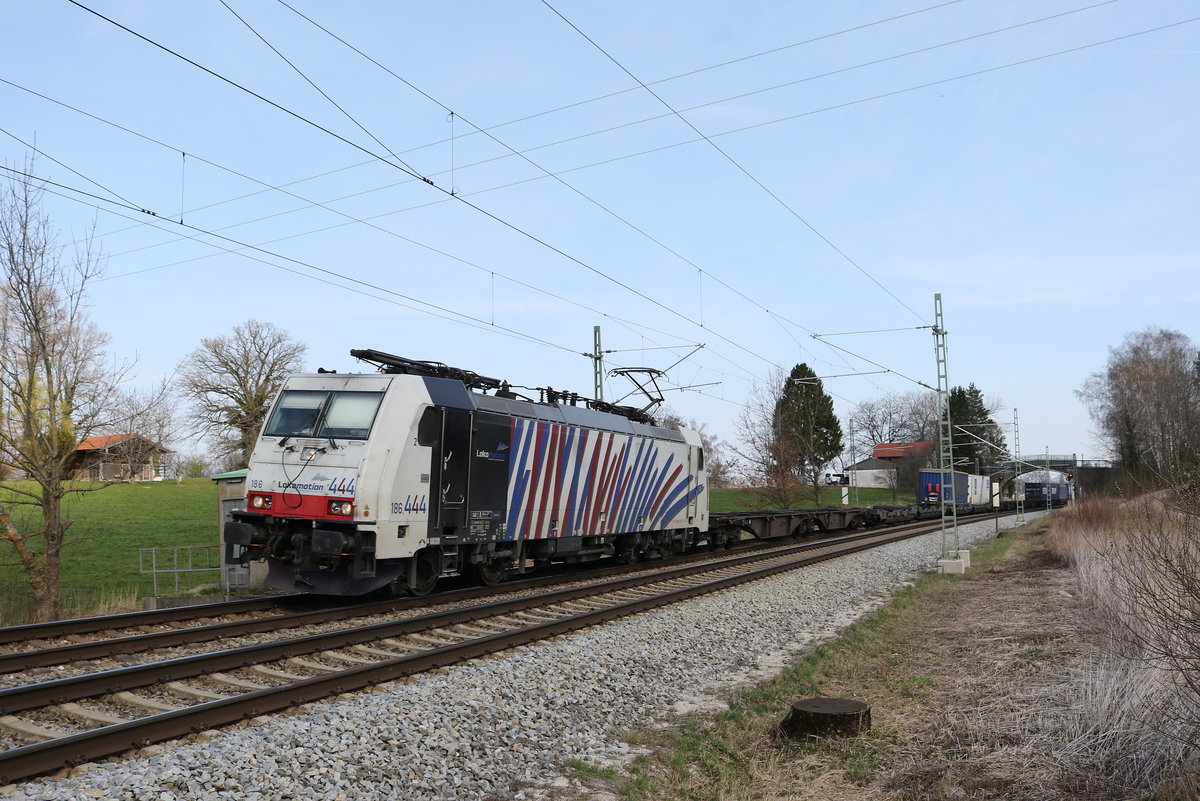 186 444 aus Salzburg kommend am 20. Mrz 2020 bei bersee am Chiemsee.