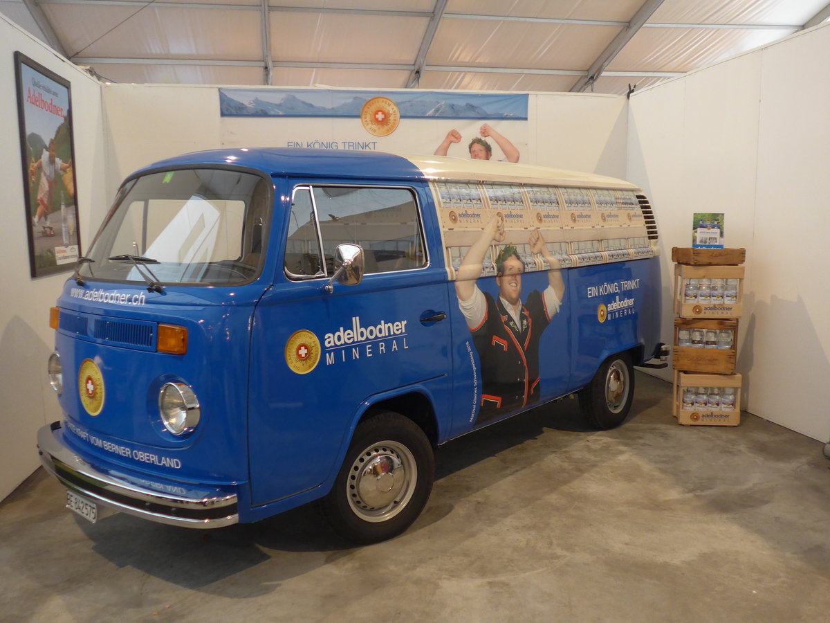 (186'252) - Adelbodner Mineral - BE 842'575 - VW-Bus an der Neuland am 5. November 2017 in Thun, Expo