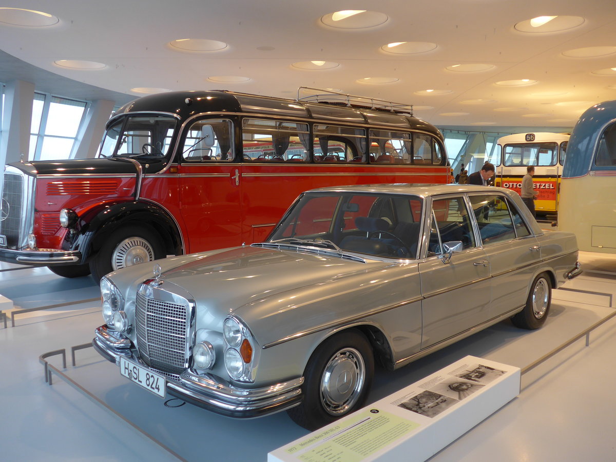(186'359) - Mercedes-Benz 300 SEL 6.3 von 1972 - H-SL 824 - am 12. November 2017 in Stuttgart, Mercedes-Benz Museum