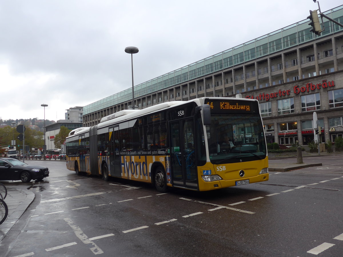 (186'513) - SSB Stuttgart - S-SB 7544 - Mercedes am 13. November 2017 beim Hauptbahnhof Stuttgart