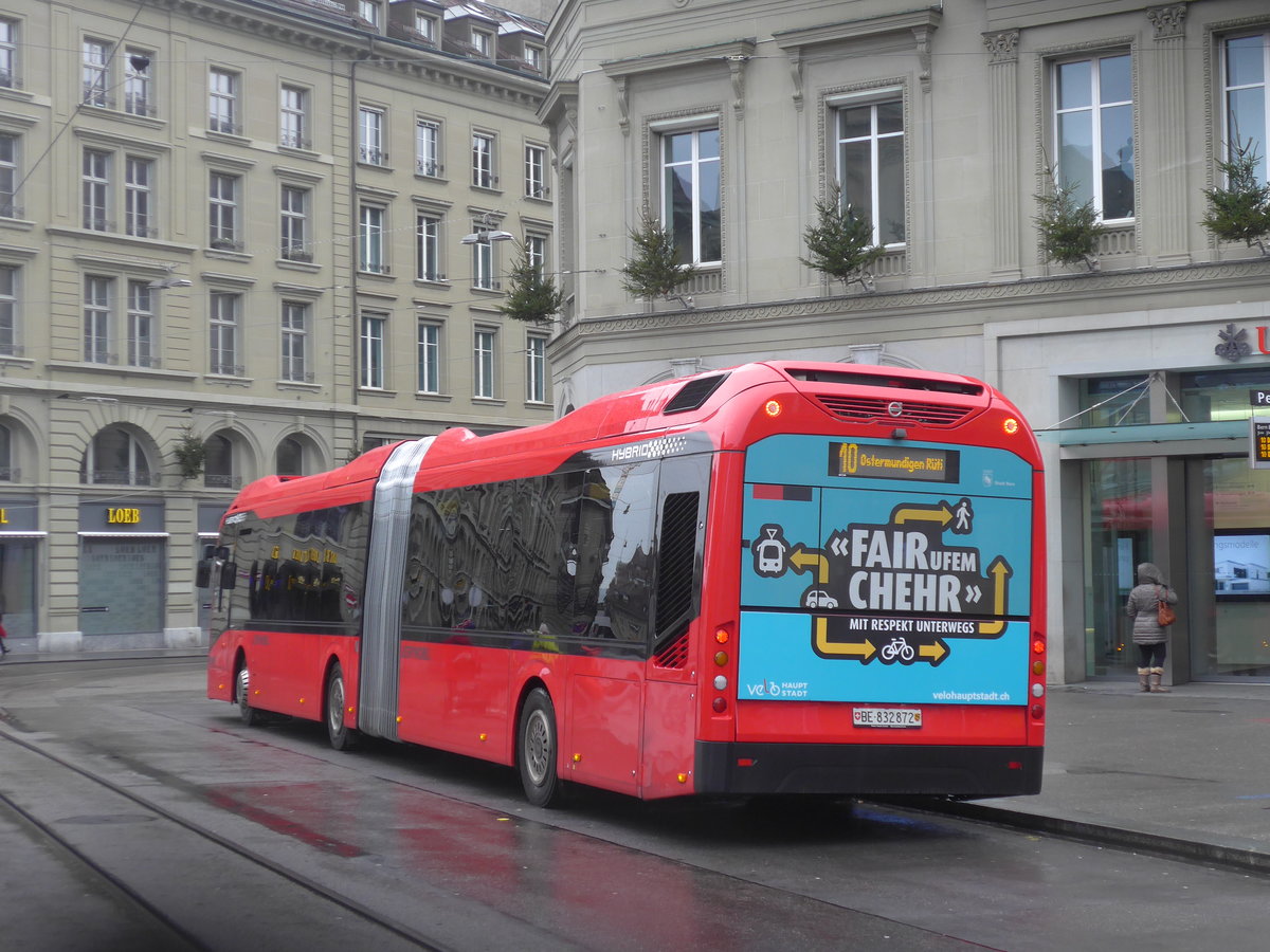 (186'526) - Bernmobil, Bern - Nr. 872/BE 832'872 - Volvo am 19. November 2017 beim Bahnhof Bern