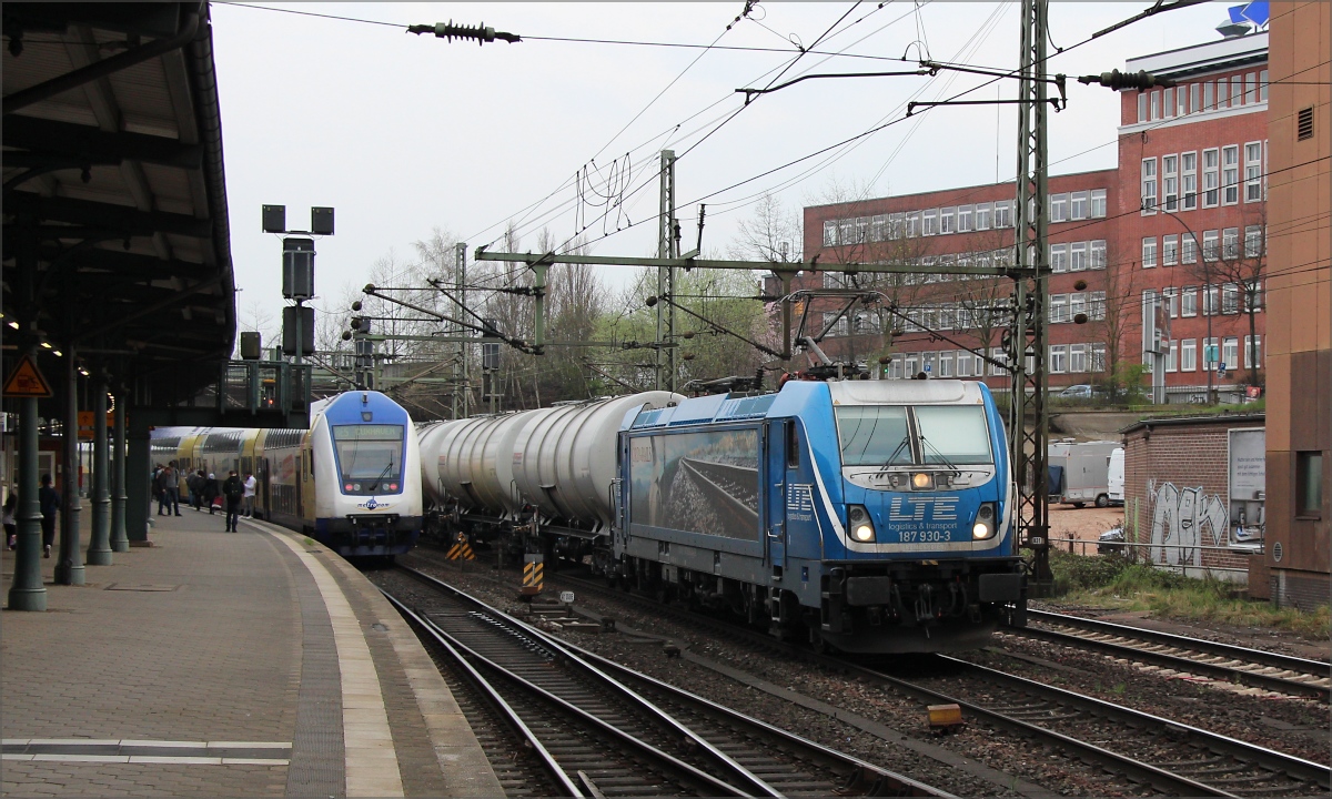 187 930 mit Kesselzug in Richtung Hafen am 01.04.17 in Hamburg Harburg