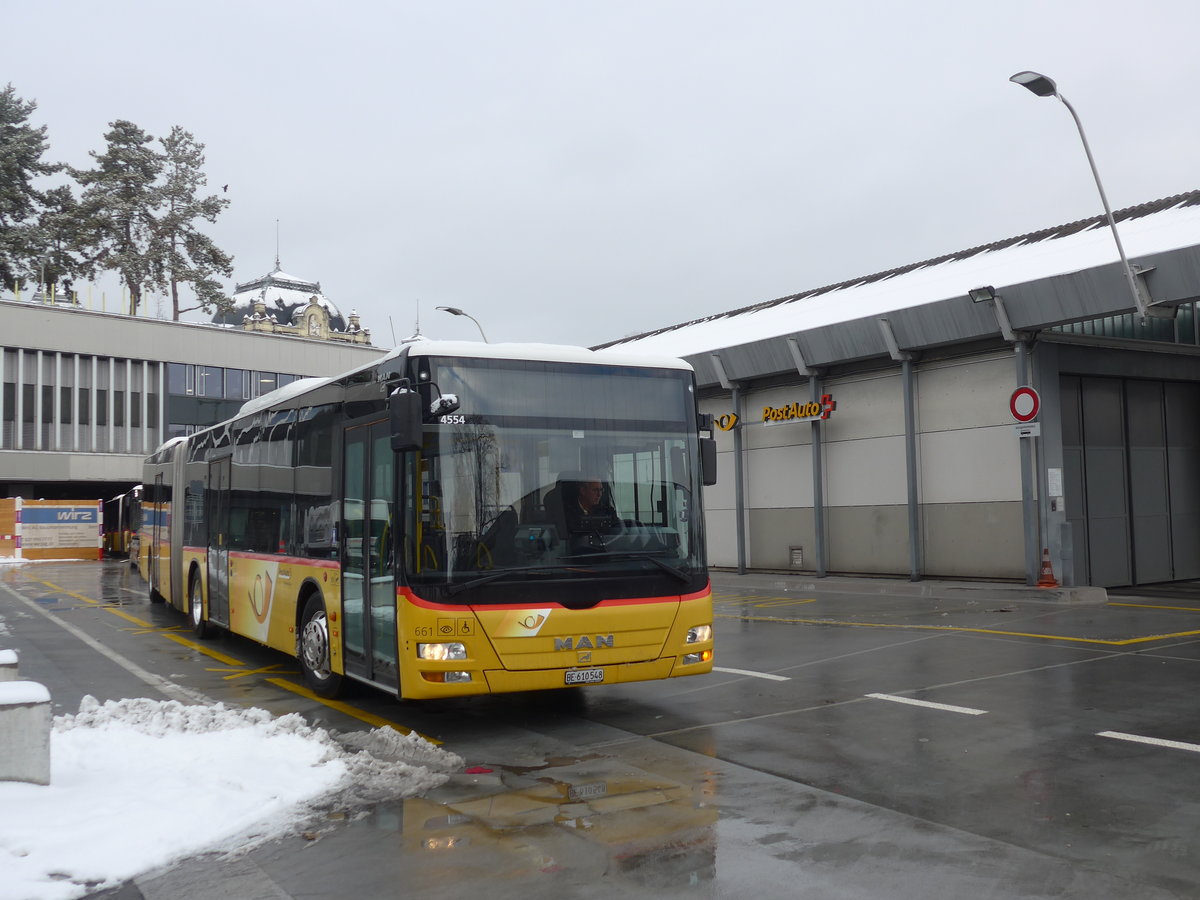 (187'081) - PostAuto Bern - Nr. 661/BE 610'548 - MAN am 18. Dezember 2017 in Bern, Postautostation