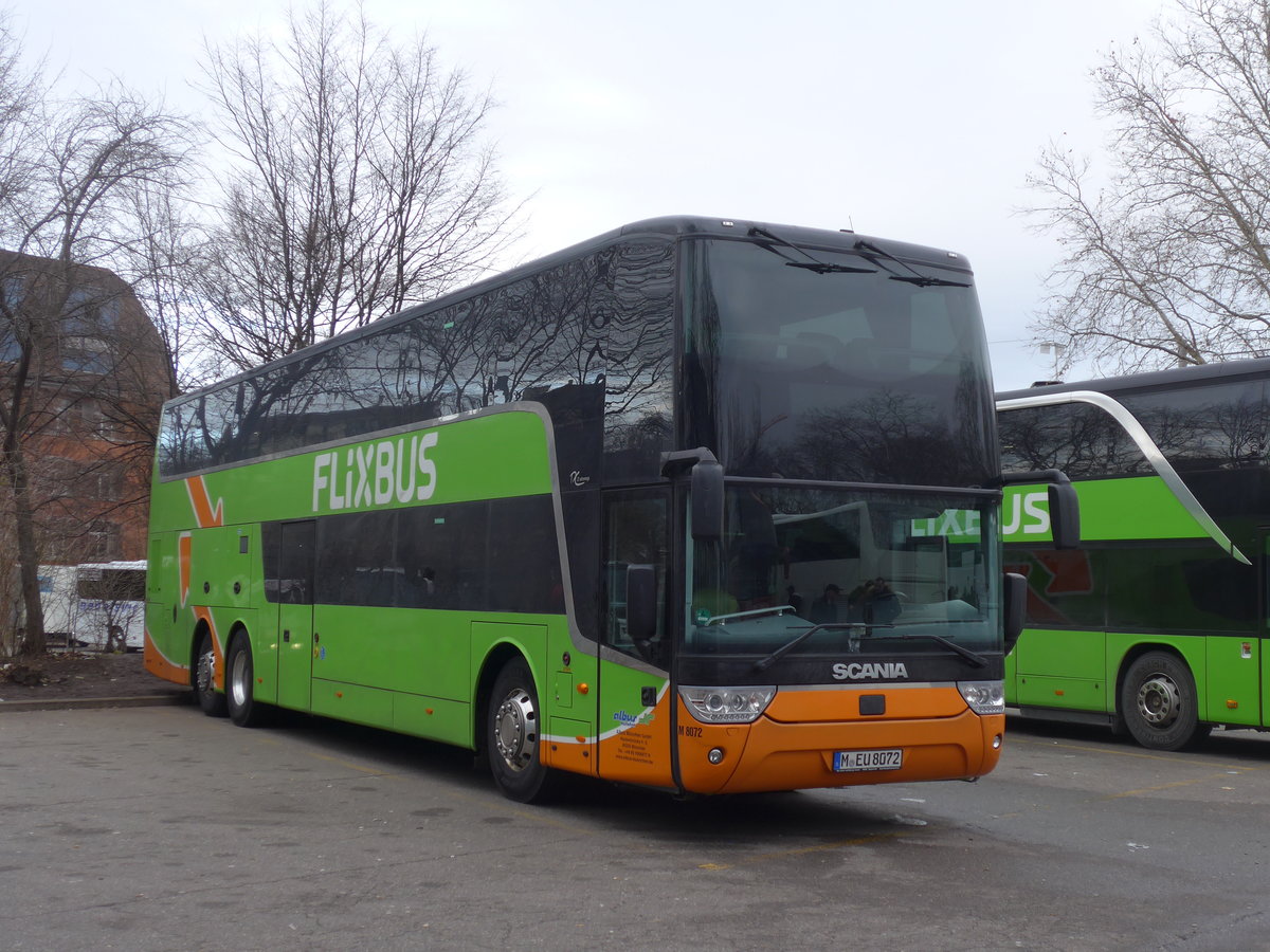 (187'447) - Aus Deutschland: Albus, Mnchen - Nr. M8072/M-EU 8072 - Scania am 26. Dezember 2017 in Zrich, Sihlquai