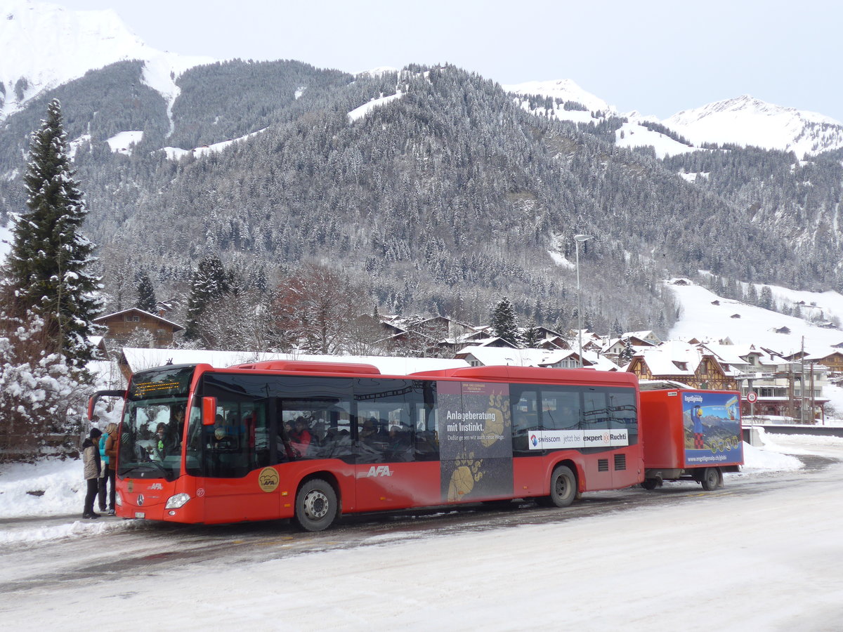 (187'483) - AFA Adelboden - Nr. 27/BE 26'773 - Mercedes am 29. Dezember 2017 beim Bahnhof Frutigen