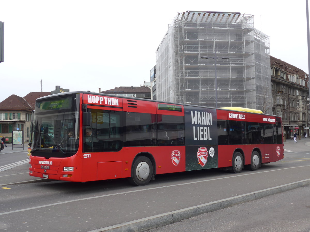 (187'484) - STI Thun - Nr. 149/BE 801'149 - MAN am 29. Dezember 2017 beim Bahnhof Thun