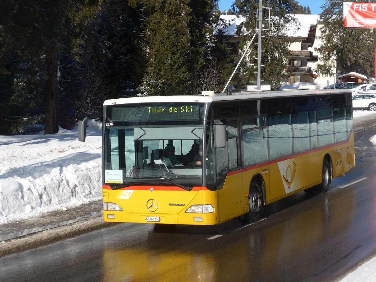 (187'586) - PostAuto Graubnden - GR 168'855 - Mercedes (ex Vogt, Klosters Nr. 6) am 1. Januar 2018 in Valbella, Tour de Ski