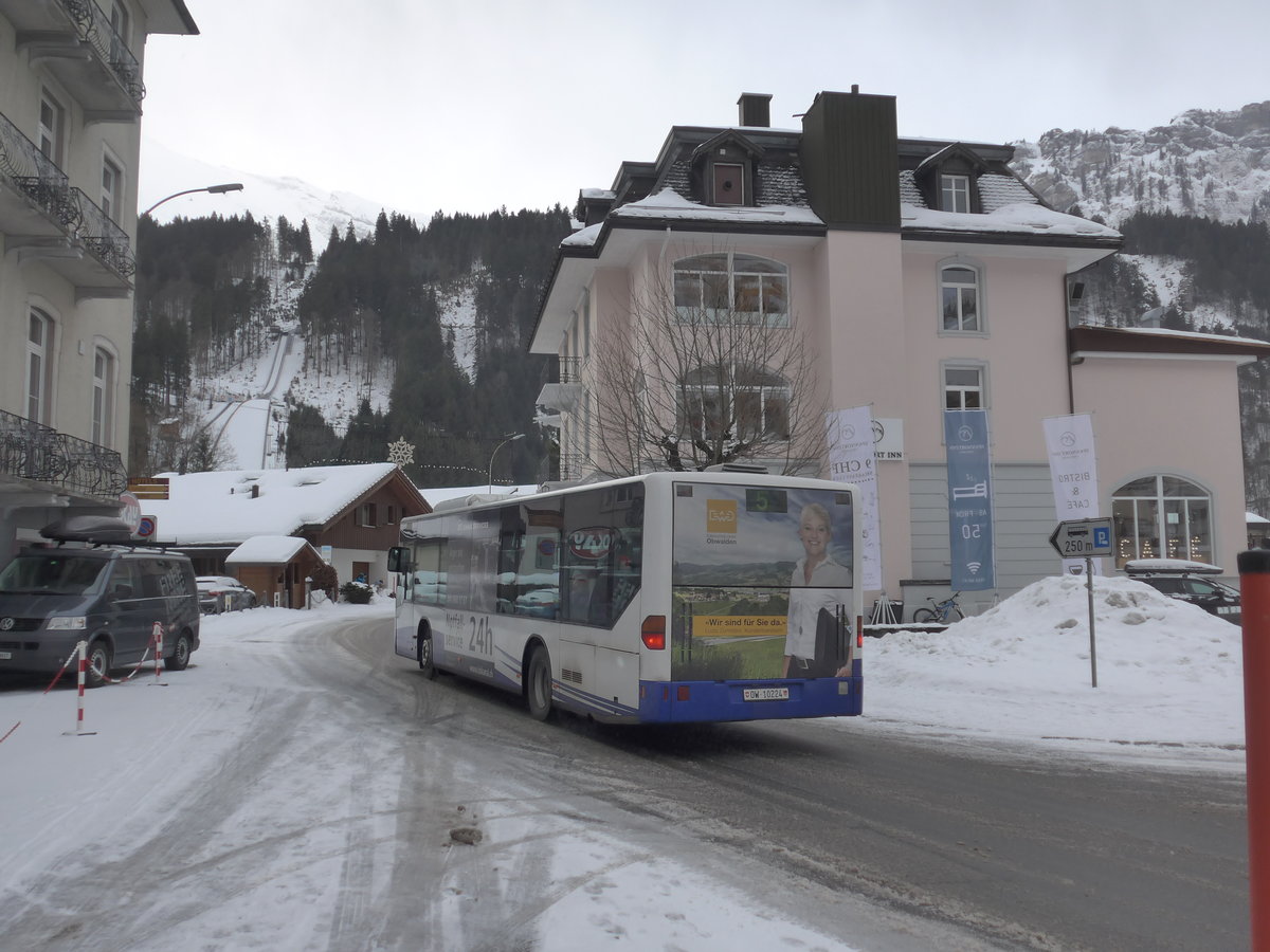 (187'646) - EAB Engelberg - Nr. 2/OW 10'224 - Mercedes (ex Nr. 6; ex TPL Lugano Nr. 11) am 2. Januar 2018 beim Bahnhof Engelberg