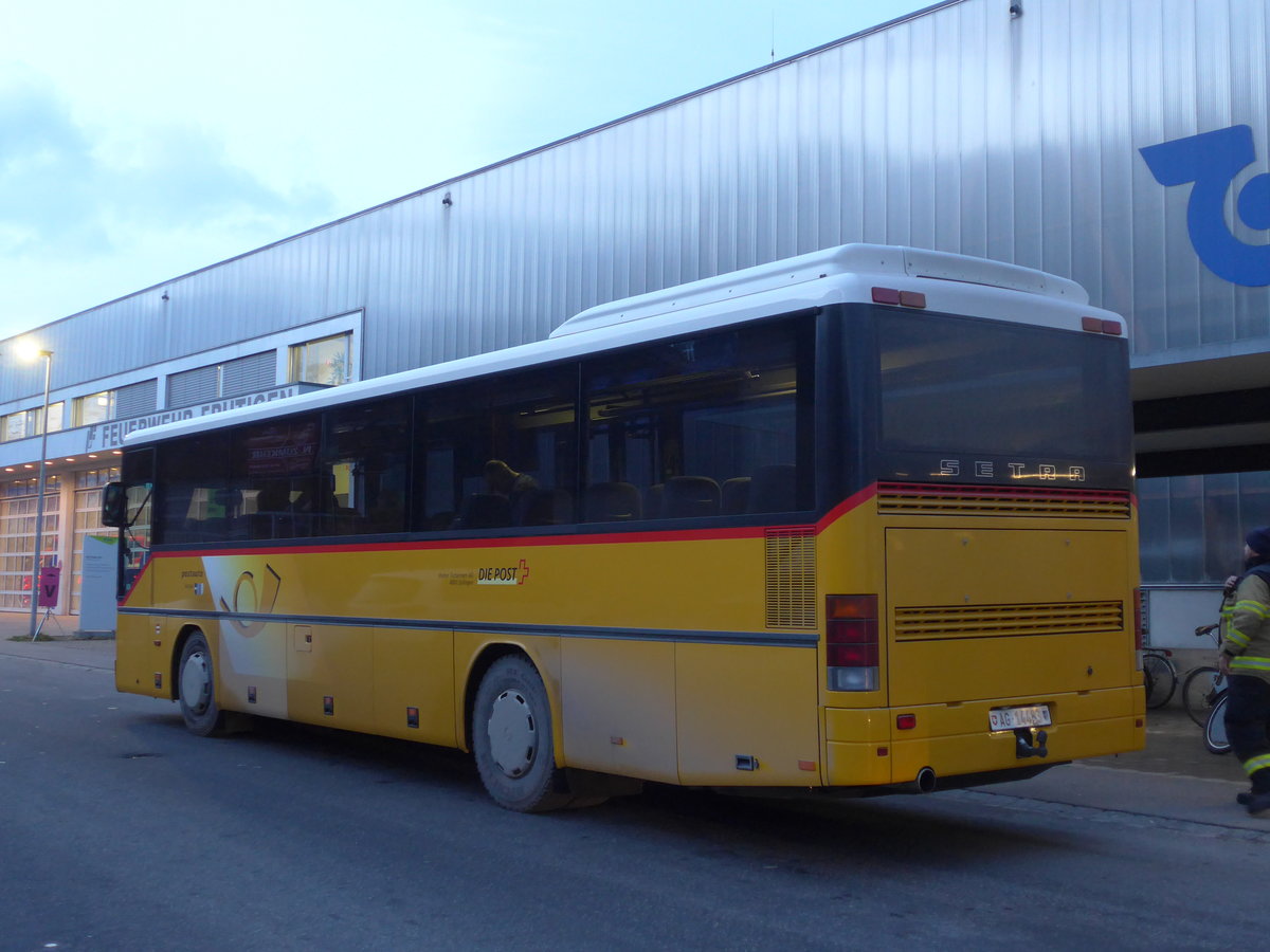 (187'679) - Tschannen, Zofingen - Nr. 7/AG 14'483 - Setra am 7. Januar 2018 beim Bahnhof Frutigen