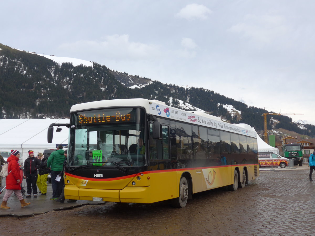 (187'719) - Engeloch, Riggisberg - Nr. 7/BE 447'403 - Scania/Hess am 7. Januar 2018 in Adelboden, Weltcup