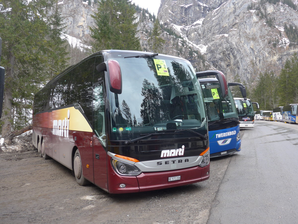 (187'804) - Marti, Kallnach - Nr. 6/BE 572'206 - Setra am 7. Januar 2018 in Adelboden, Unter dem Birg