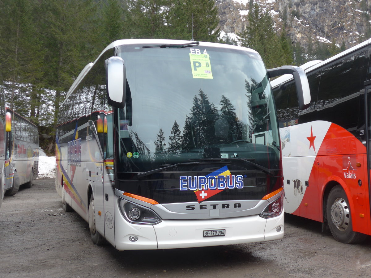 (187'817) - Eurobus, Bern - Nr. 4/BE 379'904 - Setra am 7. Januar 2018 in Adelboden, Unter dem Birg