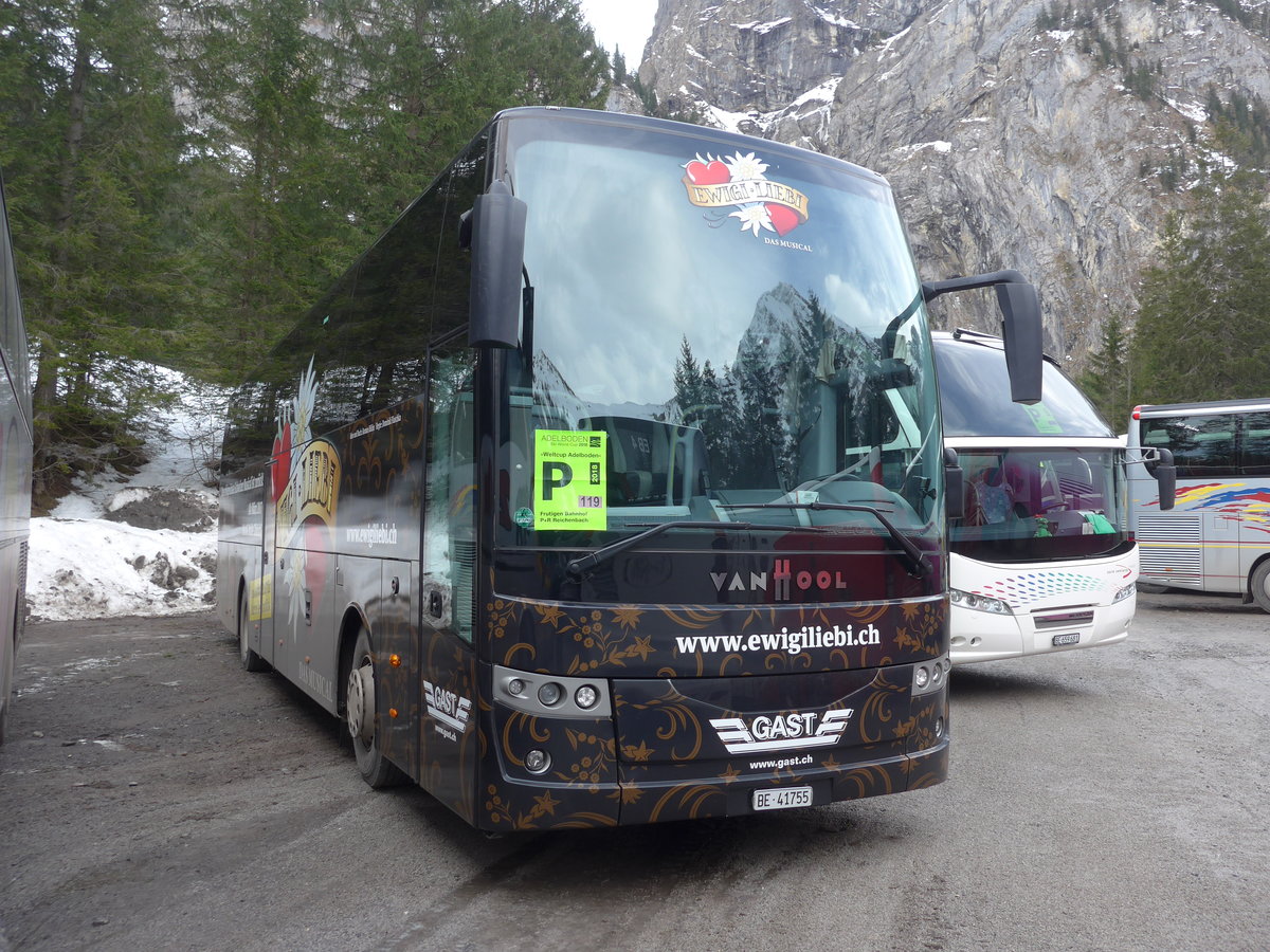 (187'835) - Gast, Utzenstorf - BE 41'755 - Van Hool am 7. Januar 2018 in Adelboden, Unter dem Birg