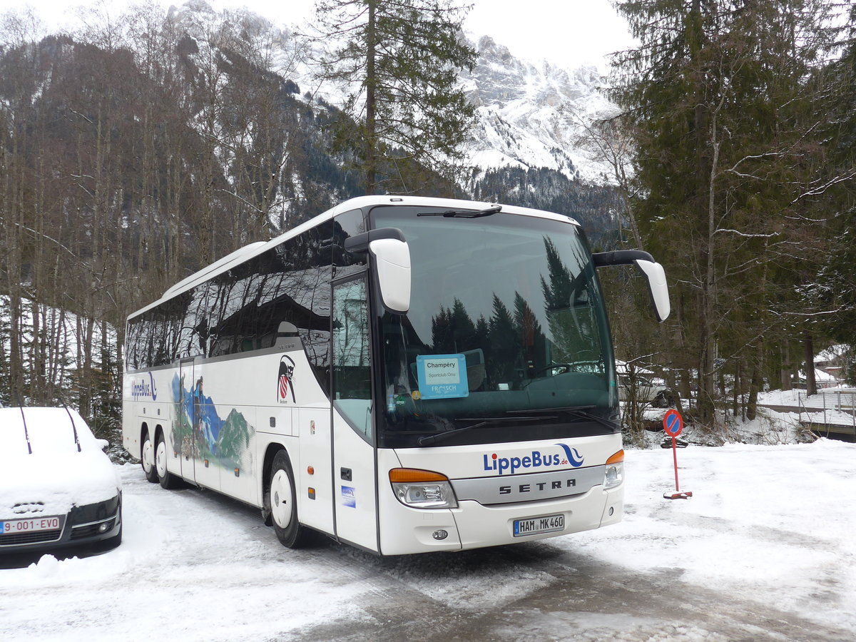 (188'002) - Aus Deutschland: LippeBus, Beckum - HAM-MK 460 - Setra am 20. Januar 2018 in Champry, Petit Paradis