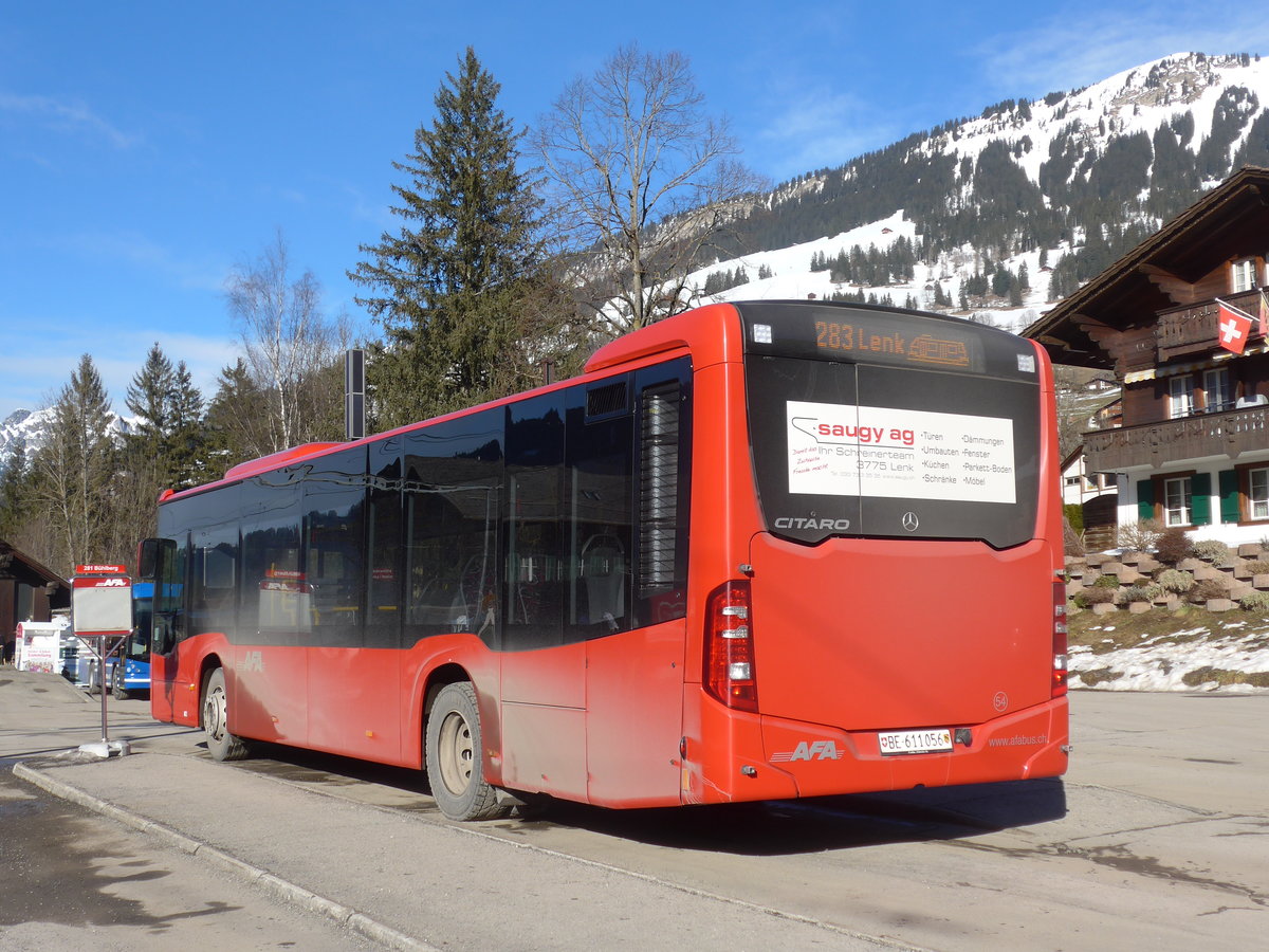 (188'087) - AFA Adelboden - Nr. 54/BE 611'056 - Mercedes am 28. Januar 2018 beim Bahnhof Lenk