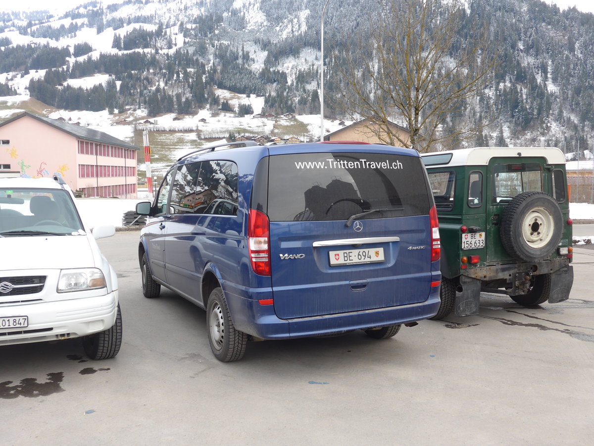 (188'209) - Tritten, Zweisimmen - BE 694 - Mercedes am 4. Februar 2018 beim Bahnhof Zweisimmen