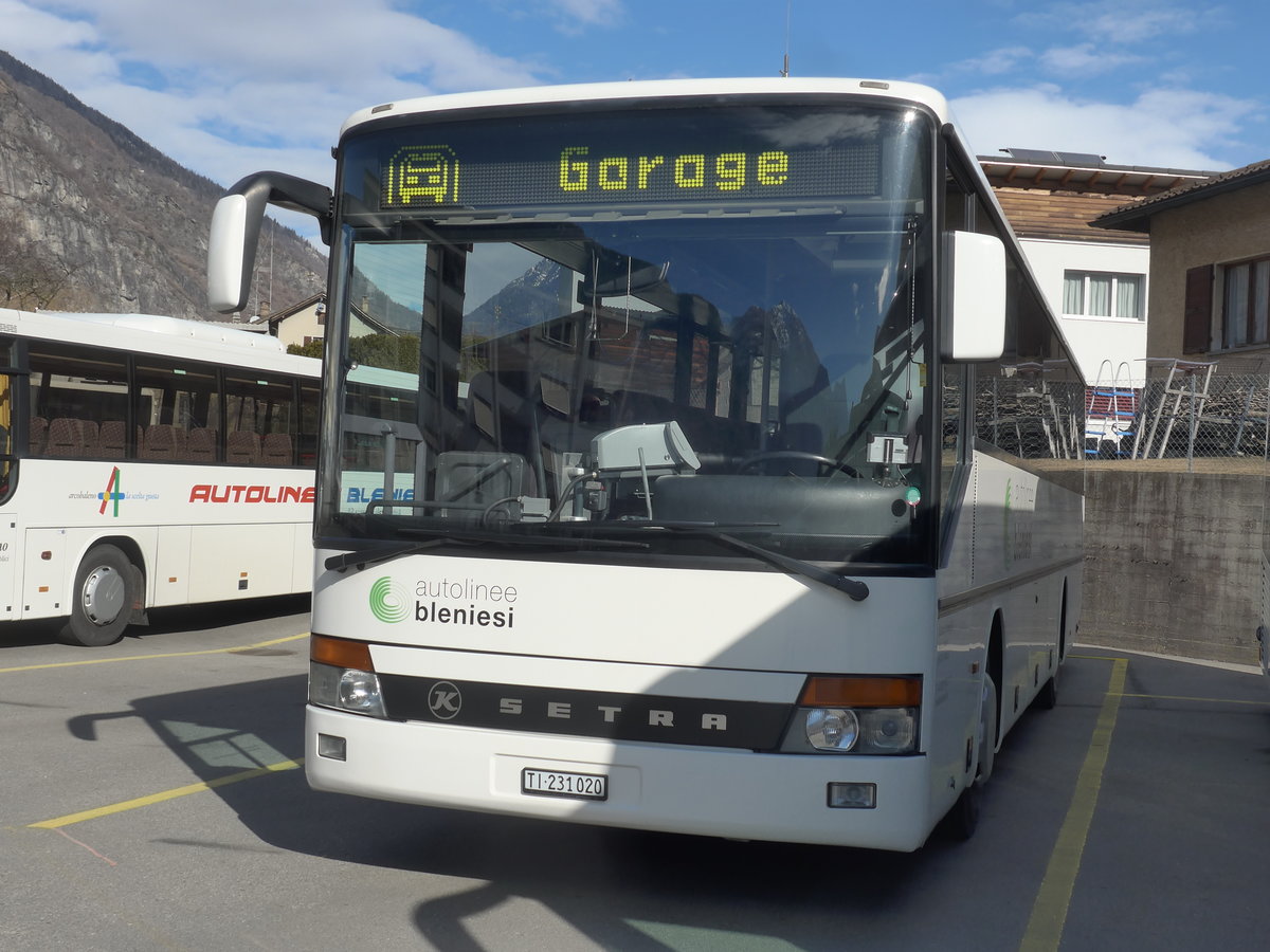 (188'584) - ABl Biasca - Nr. 20/TI 231'020 - Setra (ex AAGU Altdorf Nr. 33) am 14. Februar 2018 in Biasca, Garage