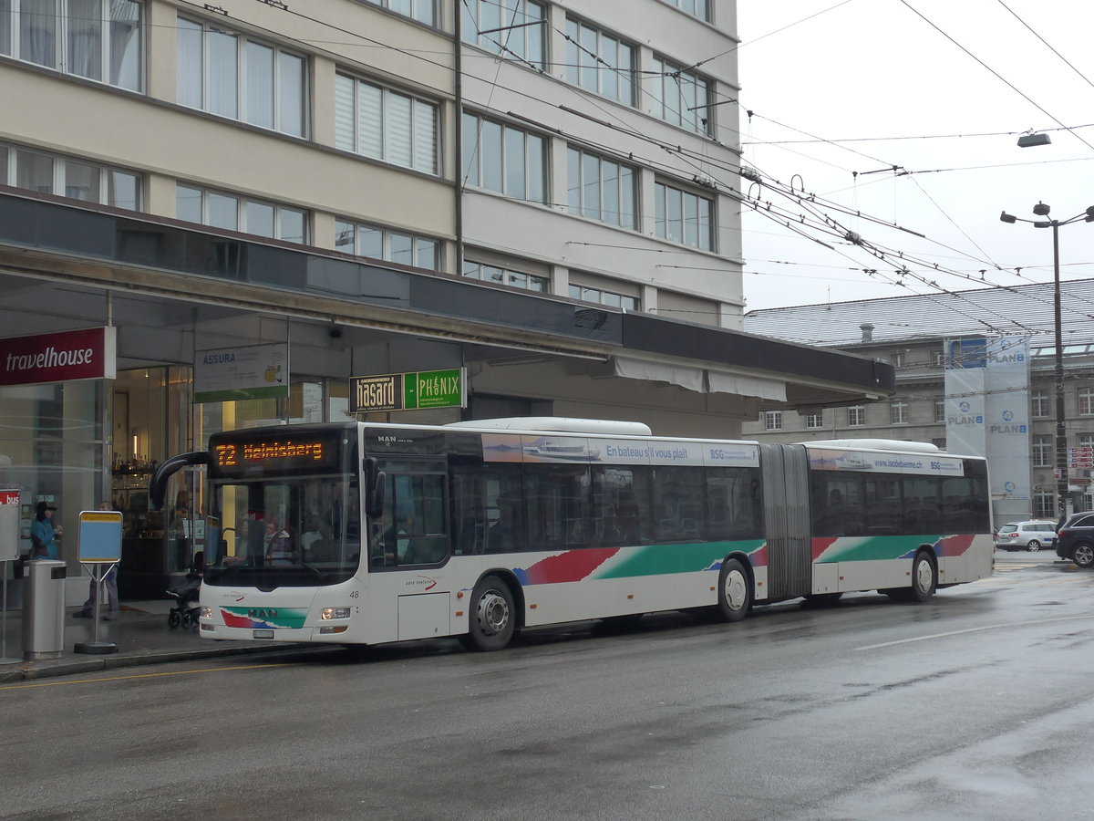 (188'721) - ASm Langenthal - Nr. 48/BE 703'521 - MAN am 15. Februar 2018 beim Bahnhof Biel