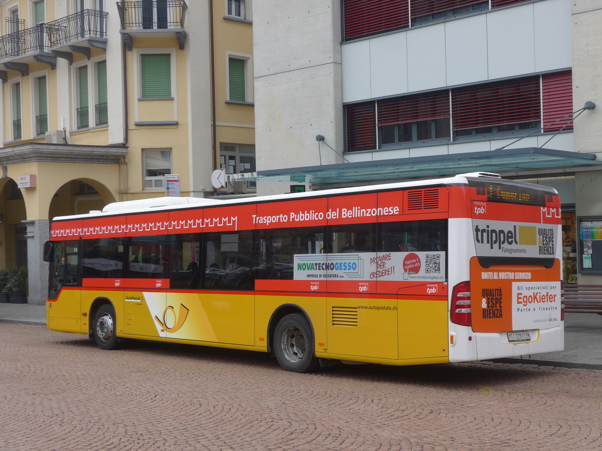 (188'866) - AutoPostale Ticino - TI 228'013 - Mercedes am 17. Februar 2018 beim Bahnhof Bellinzona