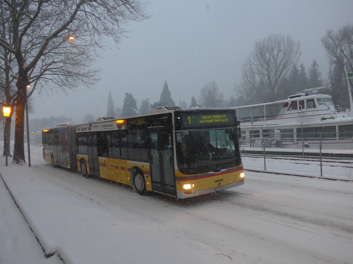 (188'972) - STI Thun - Nr. 121/BE 700'121 - MAN am 1. Mrz 2018 in Thun, Rosenau