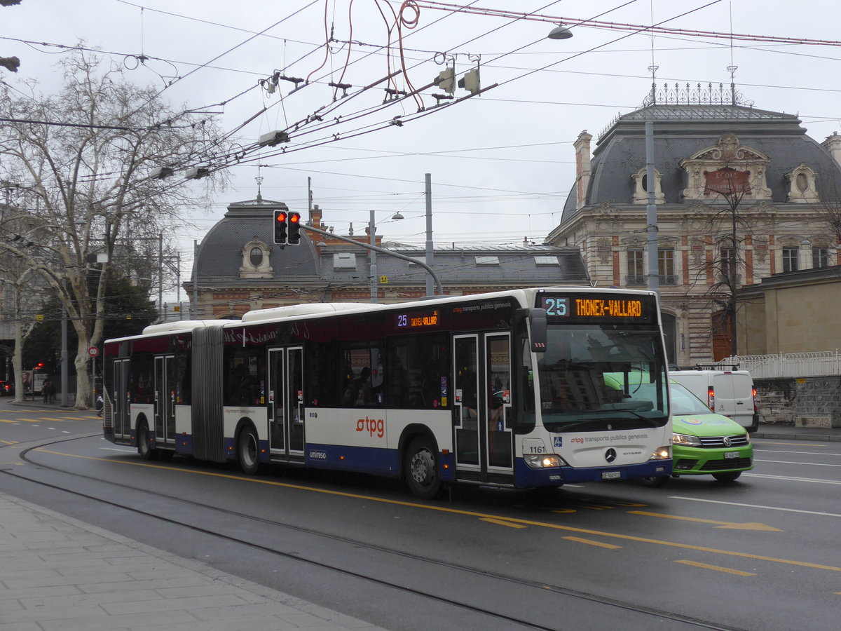 (189'165) - TPG Genve - Nr. 1161/GE 960'911 - Mercedes am 12. Mrz 2018 in Genve, Place des Vingt-Deux-Cantons