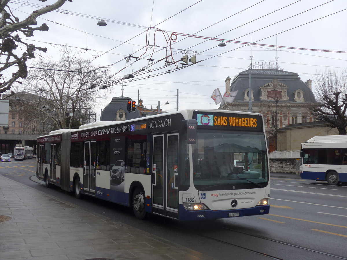 (189'170) - TPG Genve - Nr. 1182/GE 960'932 - Mercedes am 12. Mrz 2018 in Genve, Place des Vingt-Deux-Cantons