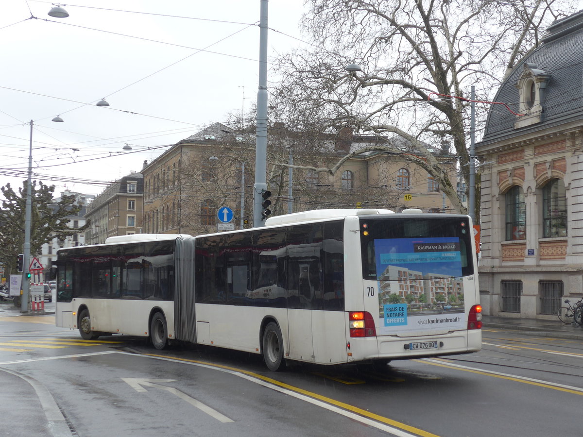 (189'196) - Aus Frankreich: TAC Annemasse - Nr. 1708/CW 076 QQ - MAN (ex Nr. 1935) am 12. Mrz 2018 beim Bahnhof Genve