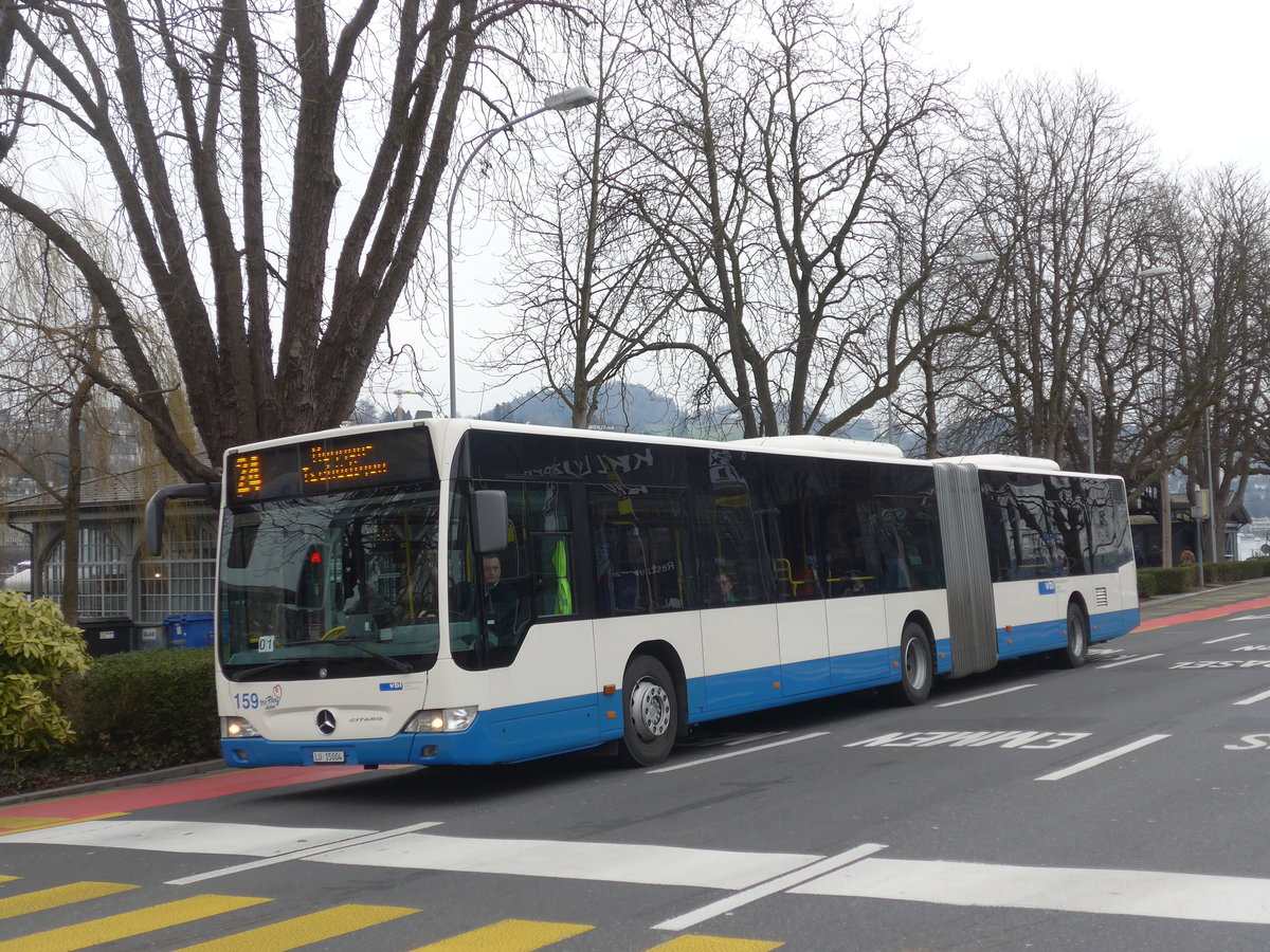 (189'415) - VBL Luzern - Nr. 159/LU 15'004 - Mercedes am 17. Mrz 2018 beim Bahnhof Luzern