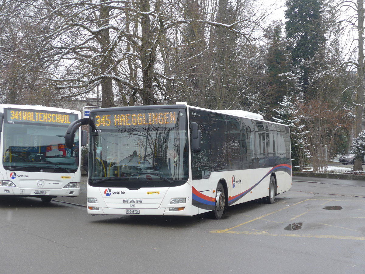 (189'496) - Geissmann, Hgglingen - AG 208'700 - MAN am 19. Mrz 2018 beim Bahnhof Wohlen