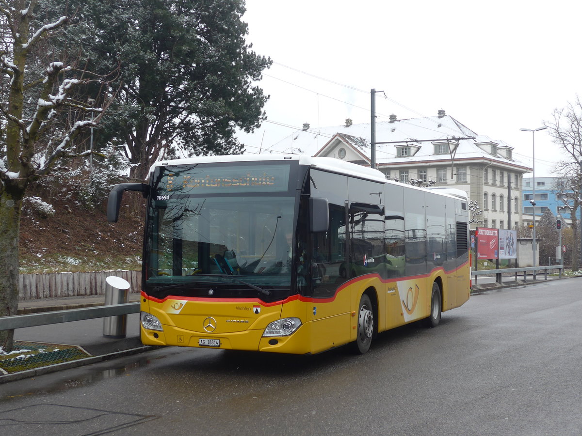 (189'498) - Geissmann, Hgglingen - AG 18'814 - Mercedes am 19. Mrz 2018 beim Bahnhof Wohlen