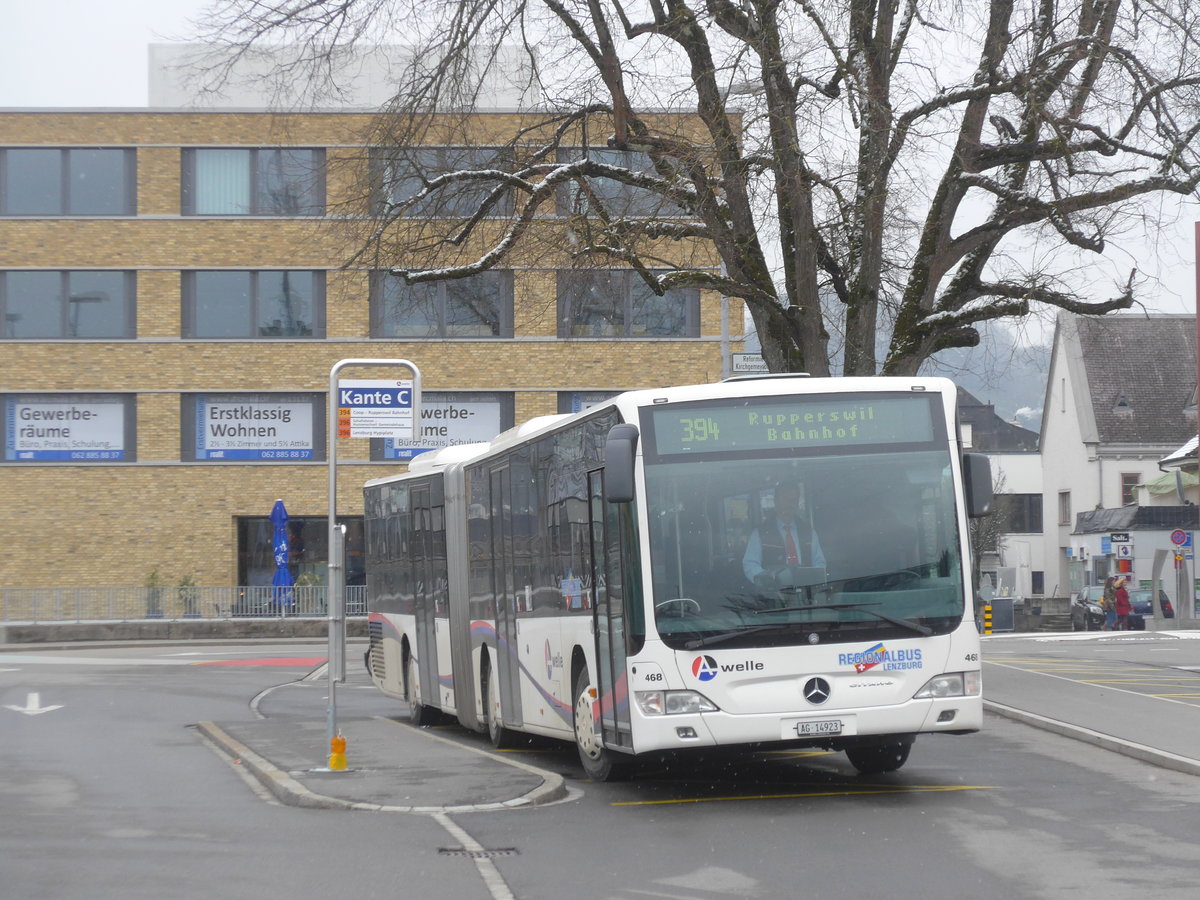 (189'525) - Knecht, Windisch - Nr. 468/AG 14'923 - Mercedes am 19. Mrz 2018 beim Bahnhof Lenzburg