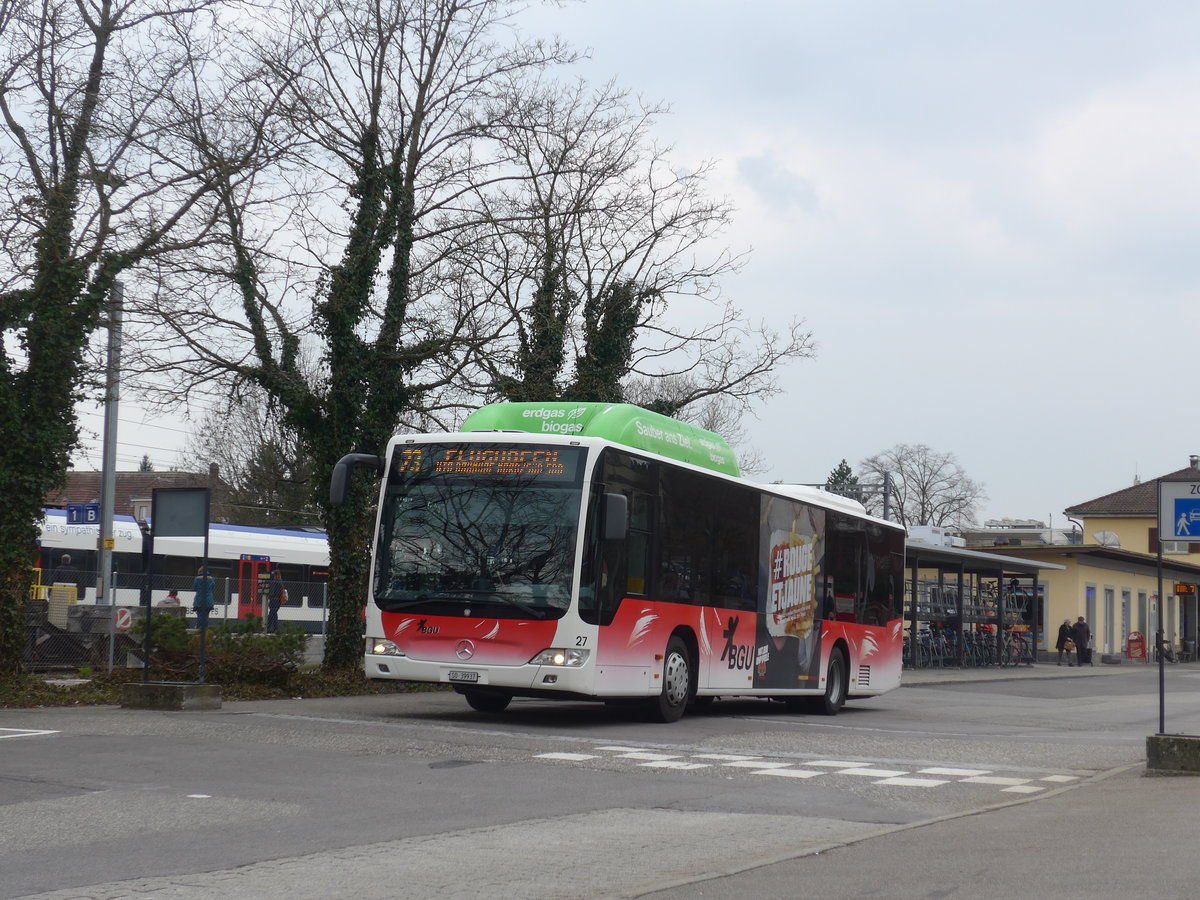 (189'640) - BGU Grenchen - Nr. 27/SO 39'937 - Mercedes am 26. Mrz 2018 beim Bahnhof Grenchen Sd