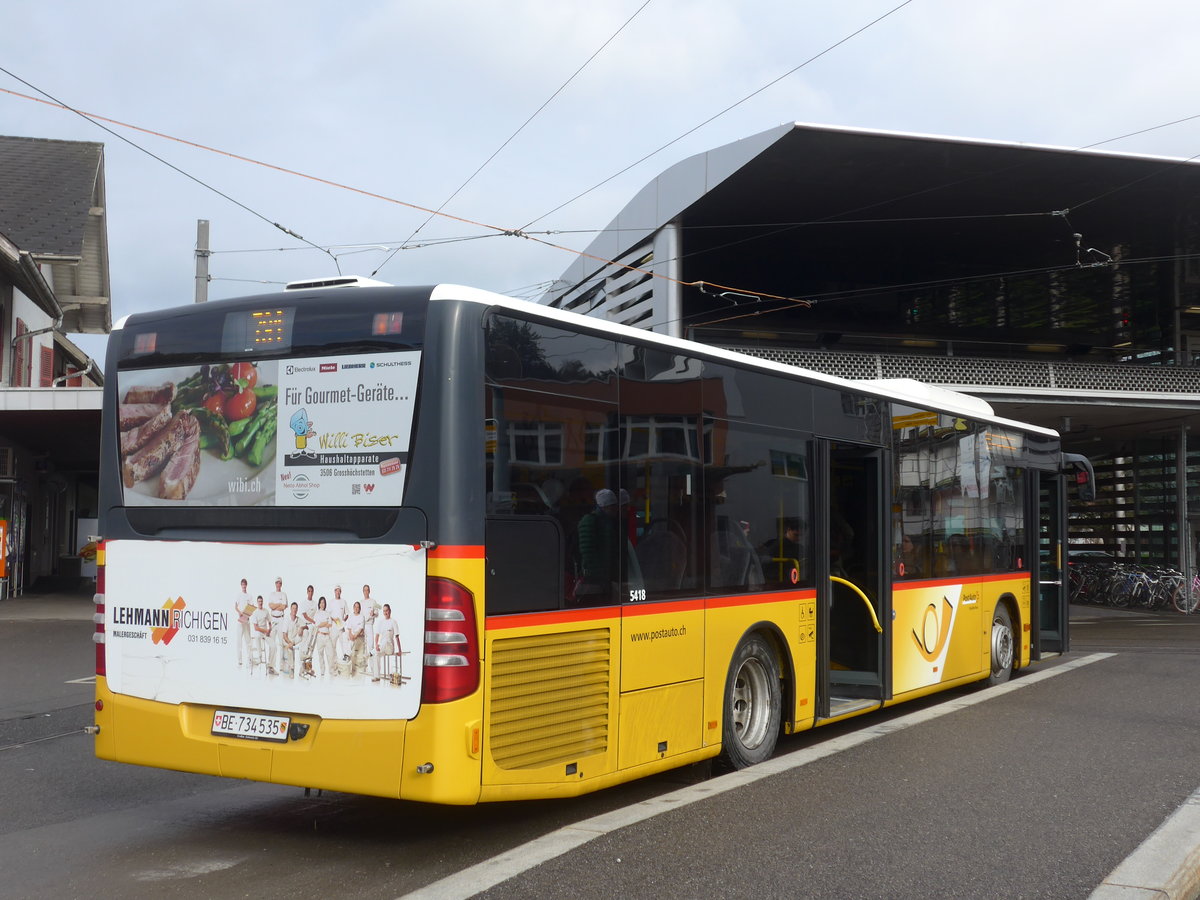 (189'792) - PostAuto Bern - Nr. 535/BE 734'535 - Mercedes am 1. April 2018 beim Bahnhof Worb Dorf