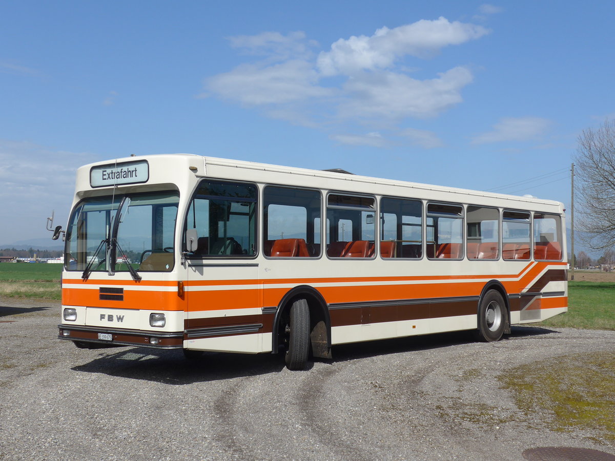 (190'050) - Wegmller, Mnsingen - BE 399'675 - FBW/R&J (ex Bamert, Wollerau) am 7. April 2018 in Lyssach, Museum Lorenz