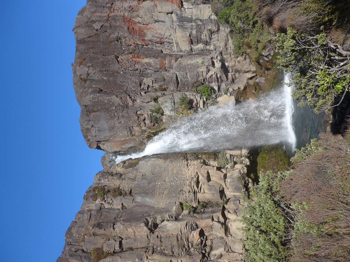 (191'349) - Der Taraniki-Wasserfall am 25. April 2018 bei Whakapapa