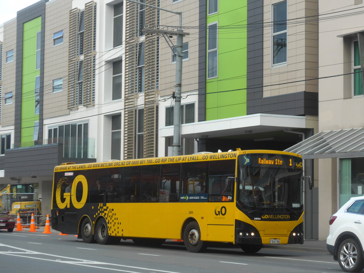 (191'577) - GO Wellington - Nr. 2604/FBW746 - MAN/Designline (ex Red Bus, Christchurch Nr. 966) am 27. April 2018 in Wellington, Spital