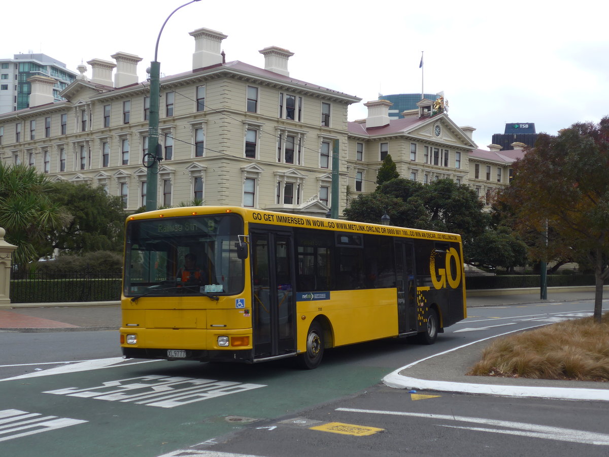 (191'680) - GO Wellington - Nr. 732/XL9777 - MAN/Designline (ex Stagecoach, Auckland Nr. 732) am 27. April 2018 beim Bahnhof Wellington