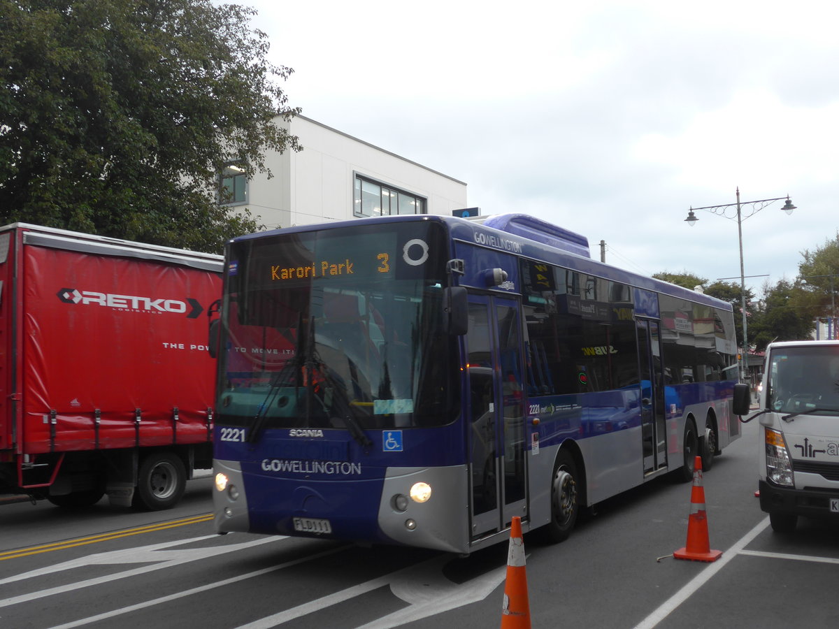 (191'686) - GO Wellington - Nr. 2221/FLD111 - Scania/KiwiBus am 27. April 2018 in Wellington