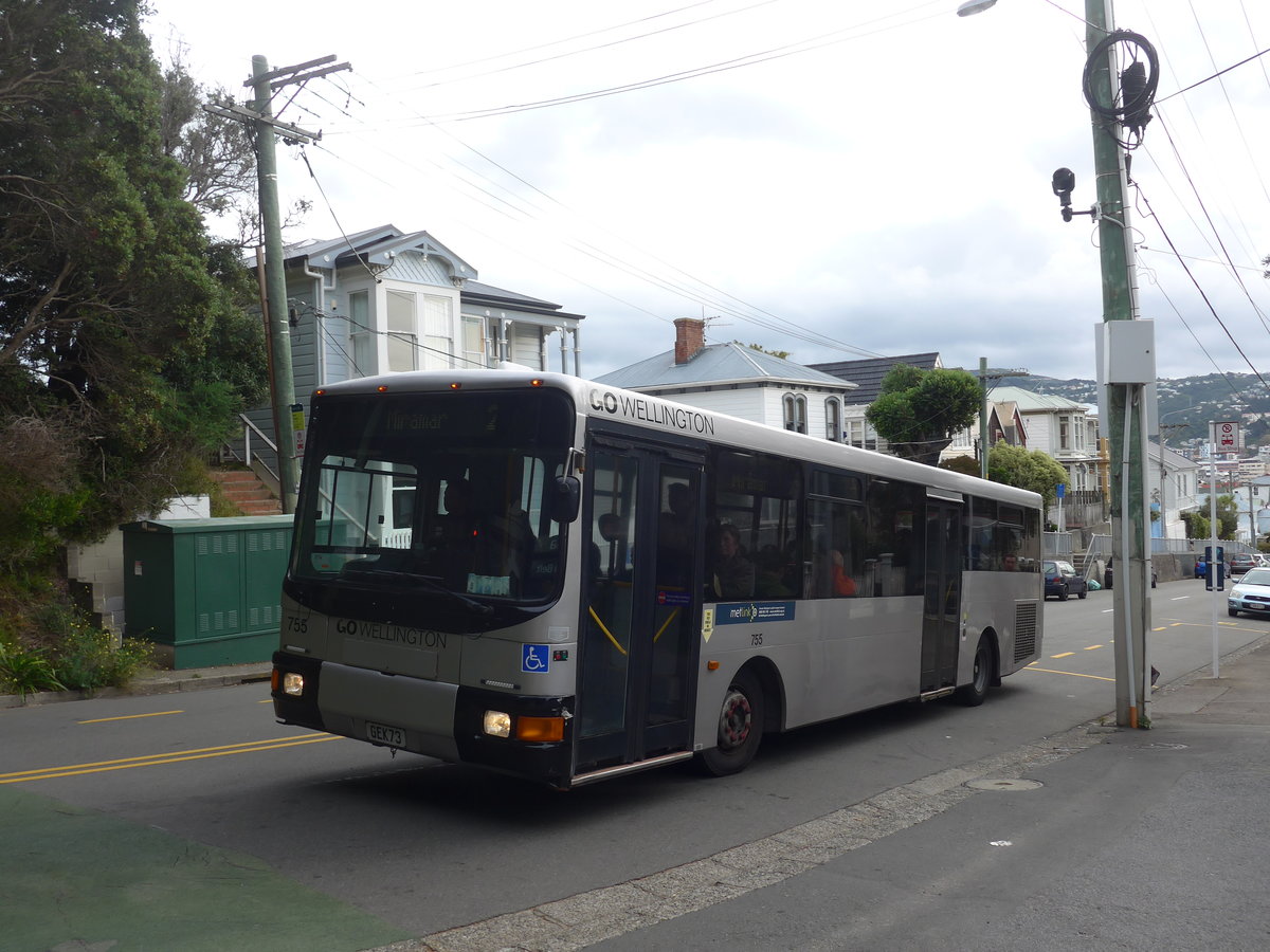 (191'782) - GO Wellington - Nr. 755/GEK73 - MAN/Designline am 27. April 2018 in Wellington, Hataitai Bus Tunnel