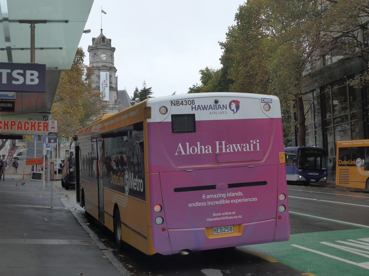 (192'099) - AT Metro, Auckland - Nr. 4308/HEB258 - Alexander Dennis/KiwiBus am 30. April 2018 in Auckland