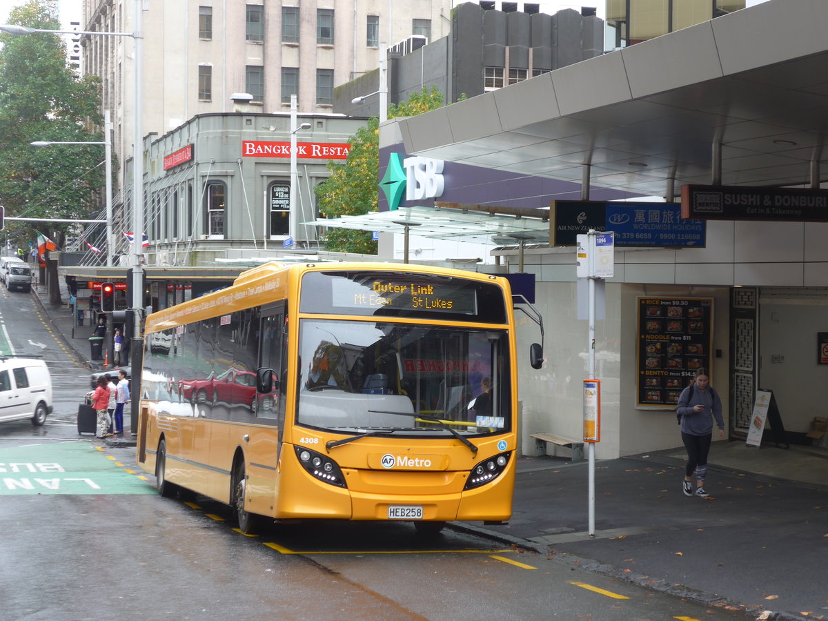 (192'101) - AT Metro, Auckland - Nr. 4308/HEB258 - Alexander Dennis/KiwiBus am 30. August 2018 in Auckland