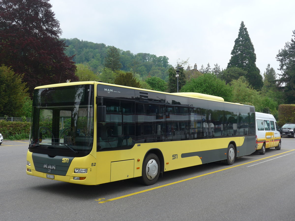 (192'310) - STI Thun - Nr. 152/BE 801'152 - MAN am 4. Mai 2018 bei der Schifflndte Thun